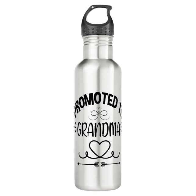 Promoted to Grandma Pregnancy Reveal 710 Ml Water Bottle (Front)