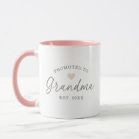 Promoted to Grandma Script Mothers Day Mug