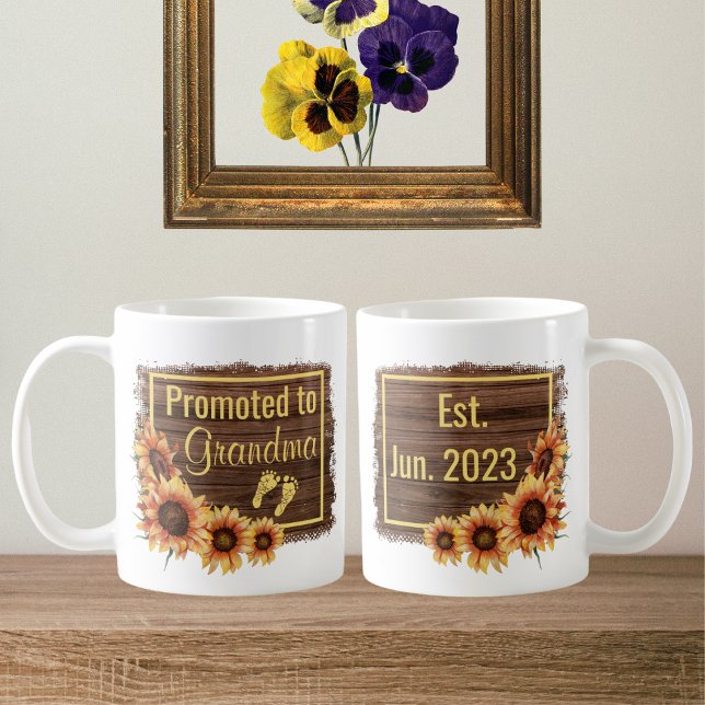 Promoted To Grandma Sunflower Mug (Creator Uploaded)