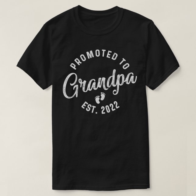 Promoted To Grandpa 2022 For First Time Fathers Ne T-Shirt (Design Front)