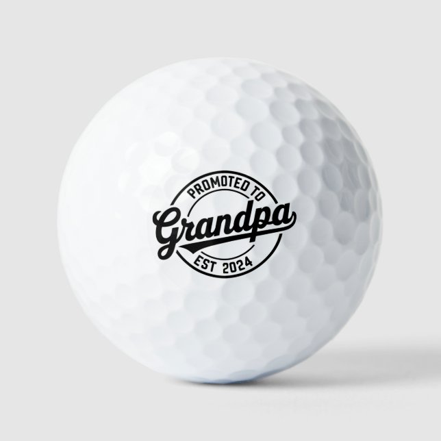 Promoted to Grandpa 2024 Fun Gift Idea Golf Balls (Front)