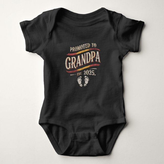 Promoted To Grandpa 2025 Grandpa est 2025  Baby Bodysuit (Front)