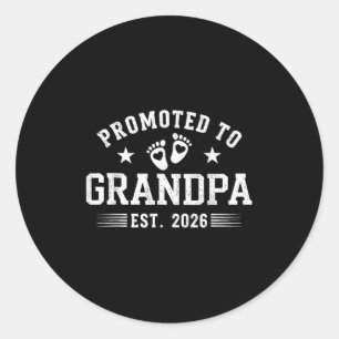 Promoted To Grandpa 2026 Classic Round Sticker