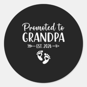 Promoted To Grandpa 2026  Classic Round Sticker