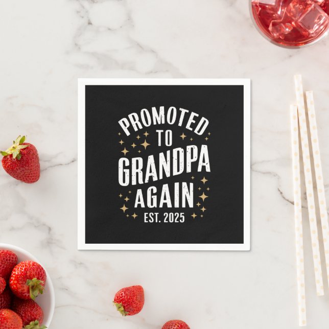Promoted to Grandpa Again 2025 Soon Grandfather  Napkin (Insitu)