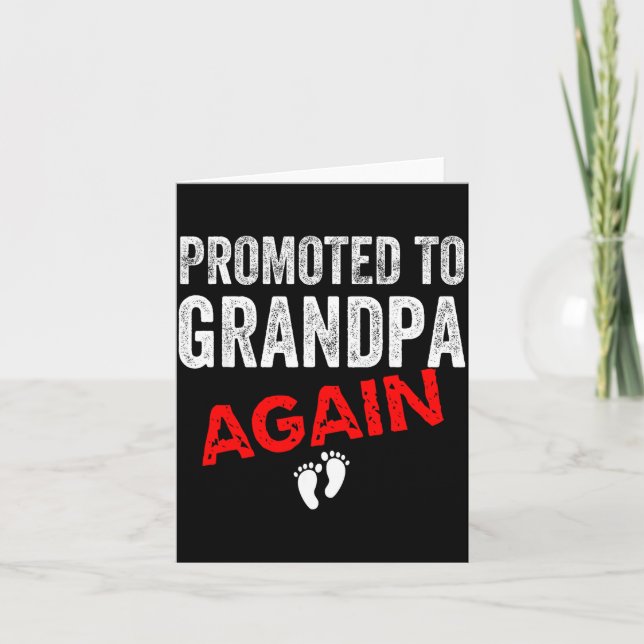 Promoted To Grandpa Again Dad Pregnancy Announceme Card (Front)