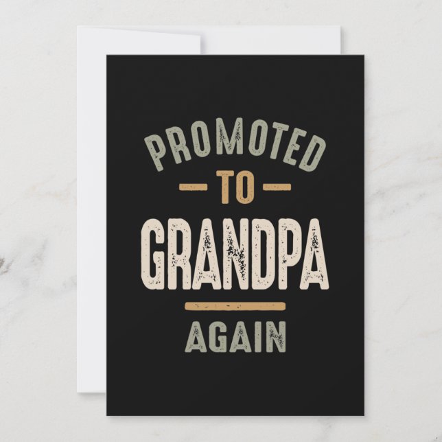 Promoted To Grandpa Again - Father and Grandpa Thank You Card (Front)