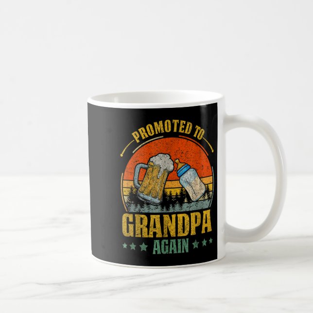 Promoted To Grandpa Again – Funny Expecting Family Coffee Mug (Right)