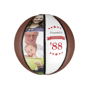 Promoted to Grandpa Basketball   Custom Photo Gift