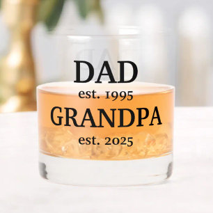 Promoted to Grandpa Custom Baby Announcement Whiskey Glass