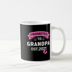 Promoted To Grandpa Est 2021 Funny New Grandfather Coffee Mug