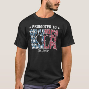 Promoted to Grandpa Est 2022 Men USA Flag First Ti T-Shirt