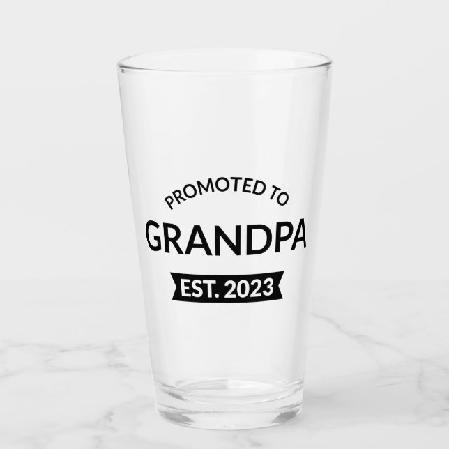 Promoted To Grandpa Est. 2023 II Glass (Front)
