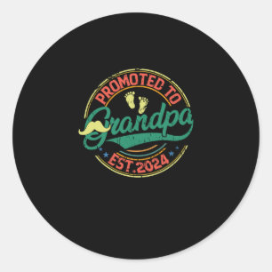 Promoted to grandpa Est 2024 New Grandad Gift 2024 Classic Round Sticker