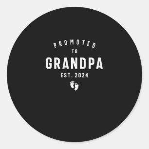 Promoted to Grandpa Est 2024 Soon to Be Grandpa Classic Round Sticker