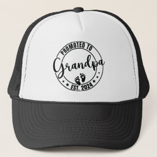 Promoted To Grandpa Est. 2024 Trucker Hat