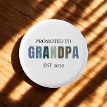 Promoted to Grandpa EST 2025 Gift 3 Cm Round Badge<br><div class="desc">Celebrate the big promotion with this stylish Promoted to Grandpa EST 2025 button! Designed in a clean, neutral colour palette, this minimalistic and modern pin is perfect for baby announcements, gender reveal parties, or everyday grandpa pride. A thoughtful and budget-friendly keepsake for soon-to-be grandfathers — add it to gift bags,...</div>