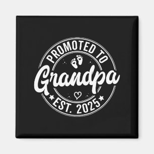 Promoted To Grandpa Est 2025 Grandparents New Gran Magnet