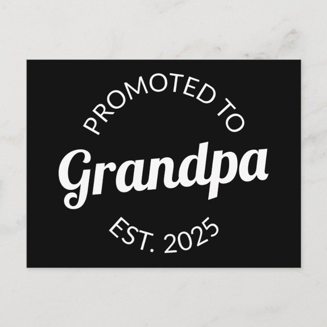 Promoted To Grandpa Est. 2025 I Postcard (Front)