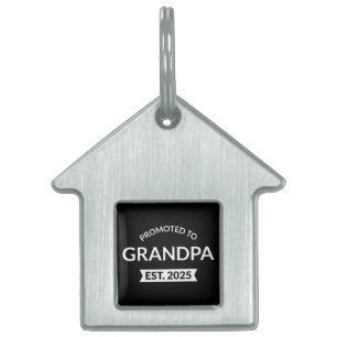 Promoted To Grandpa Est. 2025 II Pet ID Tag