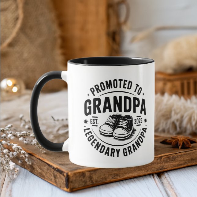 Promoted To Grandpa est 2025  Mug (Creator Uploaded)