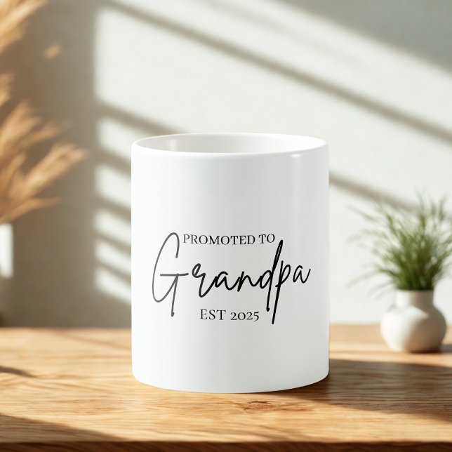 Promoted to Grandpa EST 2025 | New Grandpa Gift Coffee Mug (Creator Uploaded)