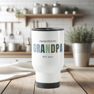 Promoted to Grandpa EST 2025 New Grandpa Travel Mug