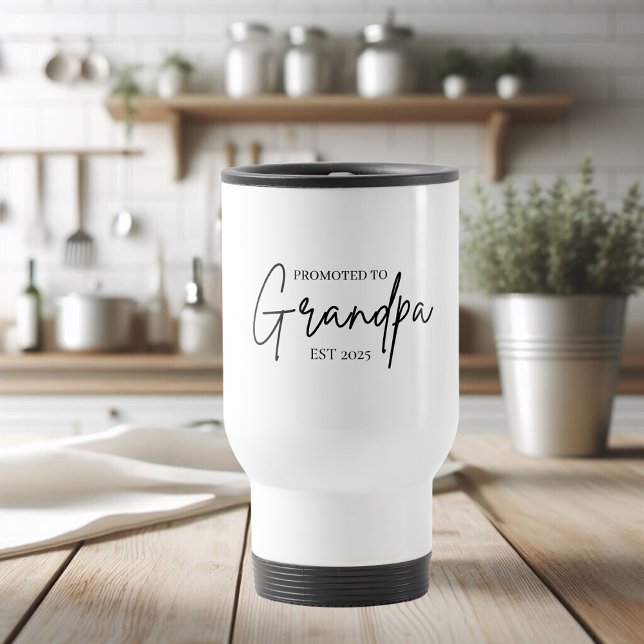 Promoted to Grandpa EST 2025 | New Grandpa Travel Mug (Creator Uploaded)