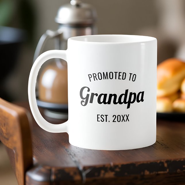 Promoted to Grandpa Est. 2025 Personalised Coffee Mug (Creator Uploaded)