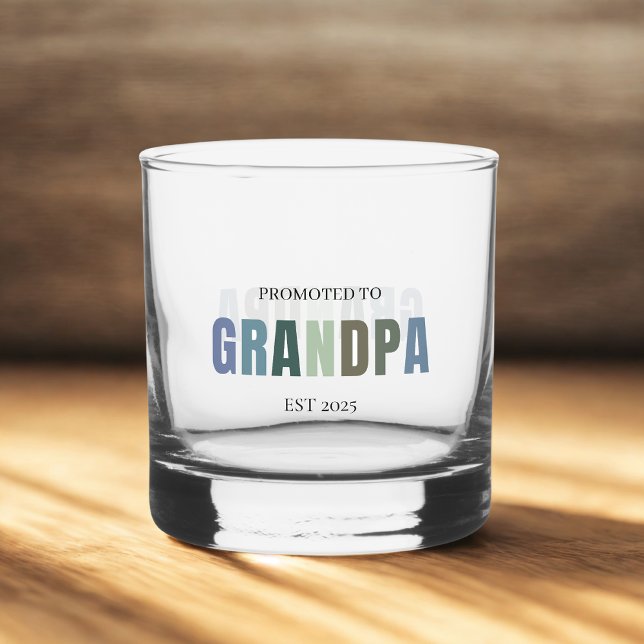 Promoted to Grandpa EST 2025 | Personalised Whiskey Glass (Creator Uploaded)