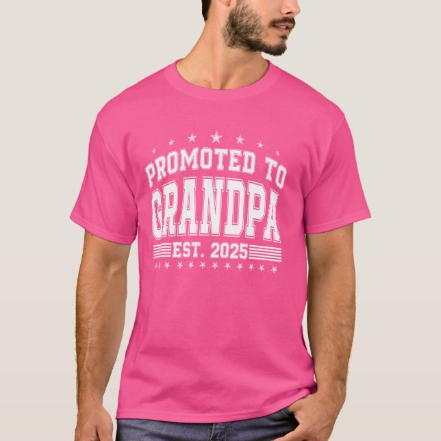 Promoted To Grandpa Est 2025 Soon To Be Grandpa Ag T-Shirt (Front)