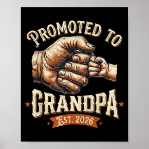 Promoted to Grandpa Est 2026 Fist Bump Ba Poster