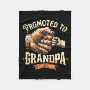 Promoted to grandpa est 2026 fist bump baby fleece blanket