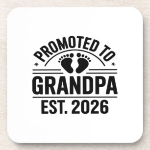 Promoted to Grandpa, Est. 2026, Funny New Grandpa Coaster