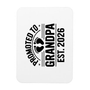 Promoted to Grandpa, Est. 2026, Funny New Grandpa Magnet