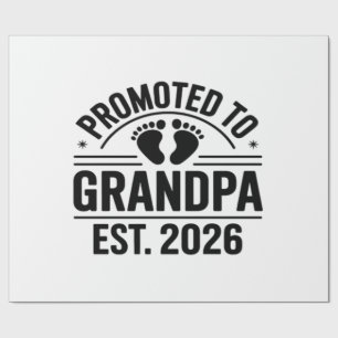 Promoted to Grandpa, Est. 2026, Funny New Grandpa  Wrapping Paper