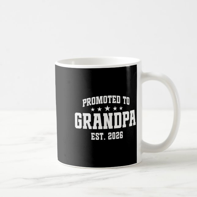 Promoted To Grandpa Est. 2026 Grandparent Baby Ann Coffee Mug (Right)