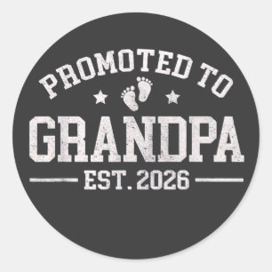 Promoted to Grandpa est. 2026 Grandparents Baby An Classic Round Sticker