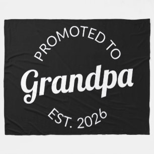 Promoted To Grandpa Est. 2026 I Fleece Blanket
