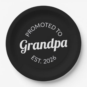 Promoted To Grandpa Est. 2026 I Paper Plate
