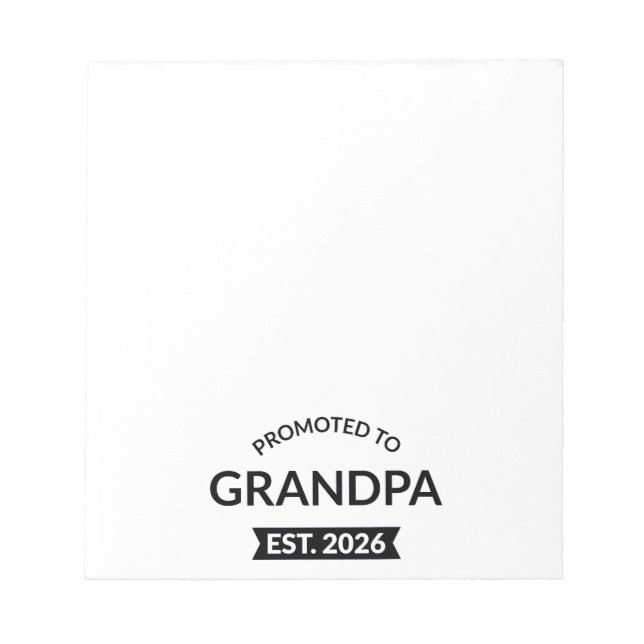 Promoted To Grandpa Est. 2026 II Notepad (Front)
