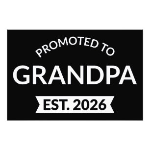 Promoted To Grandpa Est. 2026 II Photo Print