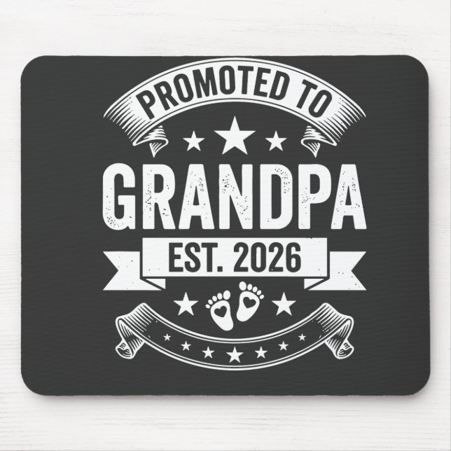 Promoted to Grandpa Est 2026 New Grandpa Announcem Mouse Pad (Front)