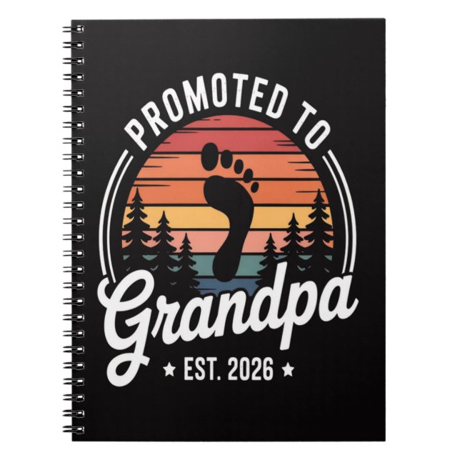 Promoted to Grandpa est. 2026 Notebook (Front)