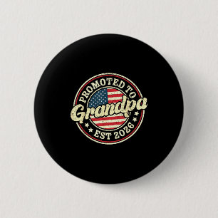 Promoted To Grandpa Est 2026 Retro Vintage New Gra 6 Cm Round Badge