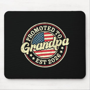 Promoted To Grandpa Est 2026 Retro Vintage New Gra Mouse Pad