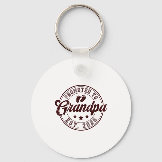 Promoted To Grandpa Est 2026 Soon To Be New Granda Key Ring (Front)