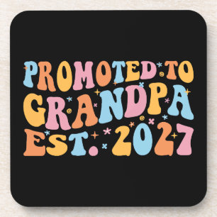 Promoted To Grandpa Est 2027 New Papa Coaster