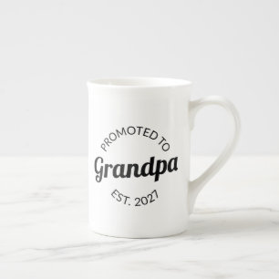 Promoted To Grandpa Est 2027 New Papa I Bone China Mug