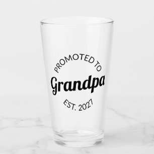 Promoted To Grandpa Est 2027 New Papa I Glass